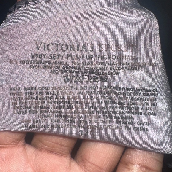 Victoria's Secret Gray and Pink Very Sext Push up Bra with Textured Pattern 34C - Picture 4 of 6